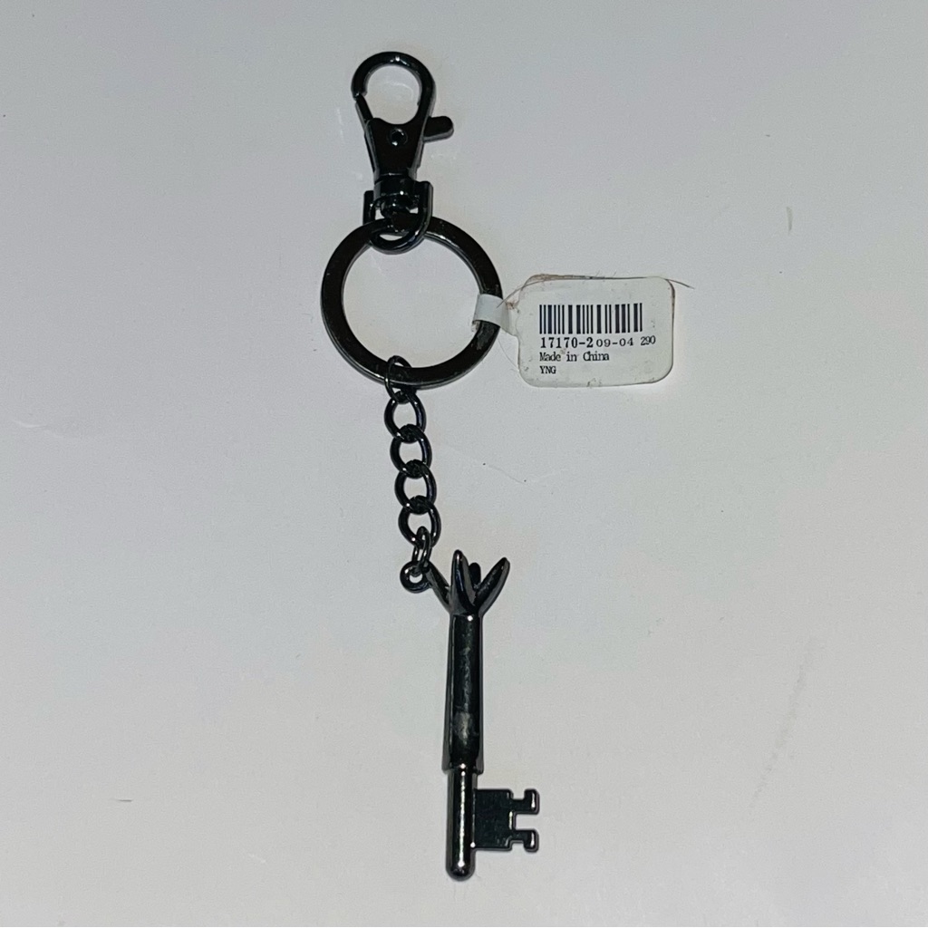 Claires Dark Silver Crown Key Keychain